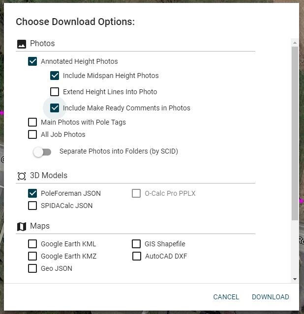 Choose Download Options pop up on Katapult Pro 