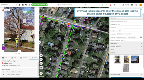 Overhead facilities records allow frictionless pole loading analysis either in Katapult or via export