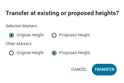 "Tranfser Heights" pop up window 