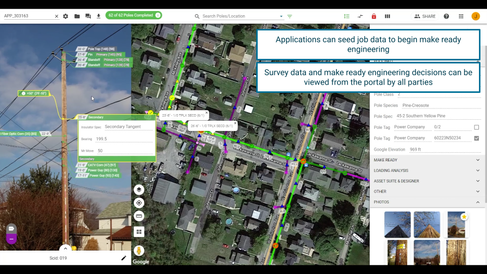 Applications can seed job data to begin make ready engineering and survey data and make ready engineering decisions can be viewed from the portal by all parties
