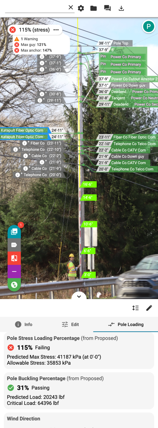 Integrated pole loading view 