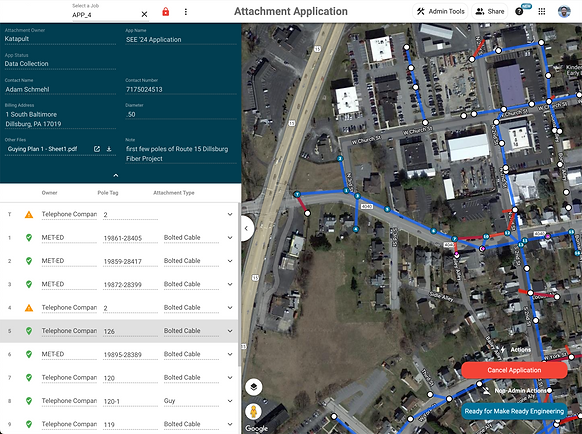 Sample field photos with node information pulled up 