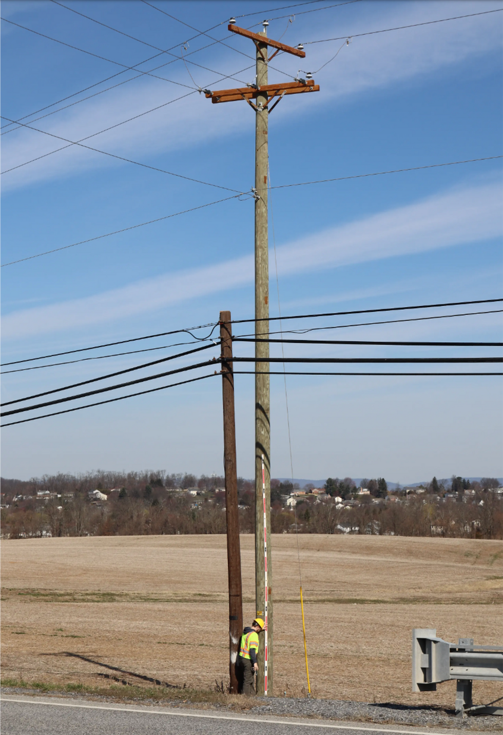 Double wood poles create complications for grid safety and GIS management of assets.