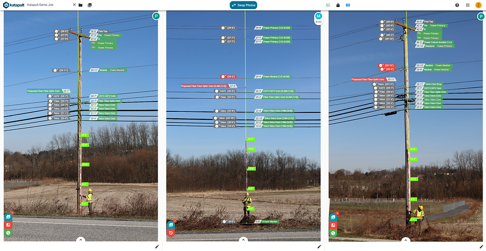 Make ready engineering with three panel view