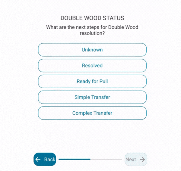 A mobile field form allows field techs to assess double wood conditions in the field to rapidly gather data