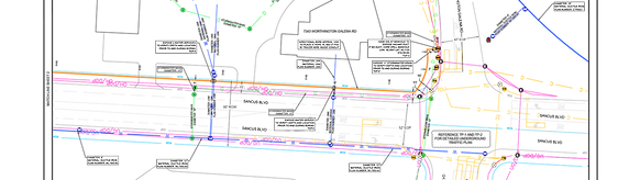 Picture of a CAD print with tombstone text boxes. 