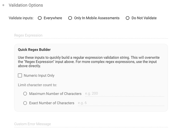 data validation functionality