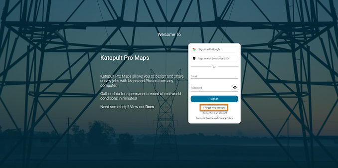 Katapult pro forgot my password page