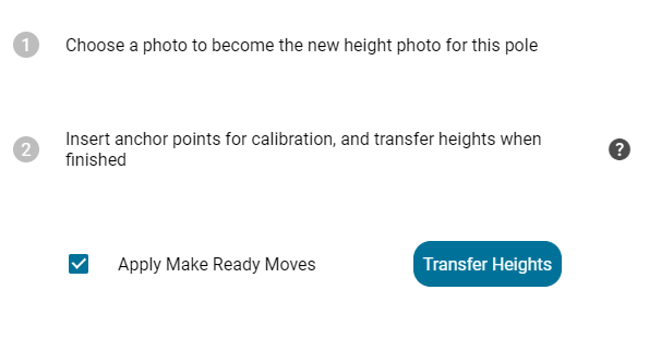 Prompt to automatically transfer heights to the PCI photo